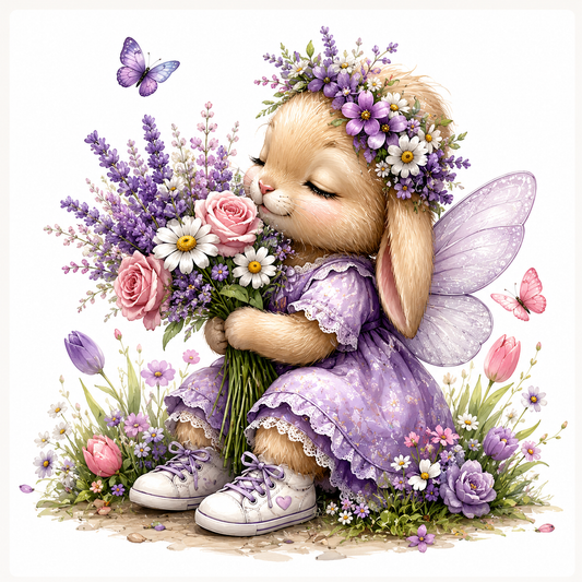 Simonx Cute Bunny Fairy Clipart PNG | Pastel Watercolor Animal Digital Download